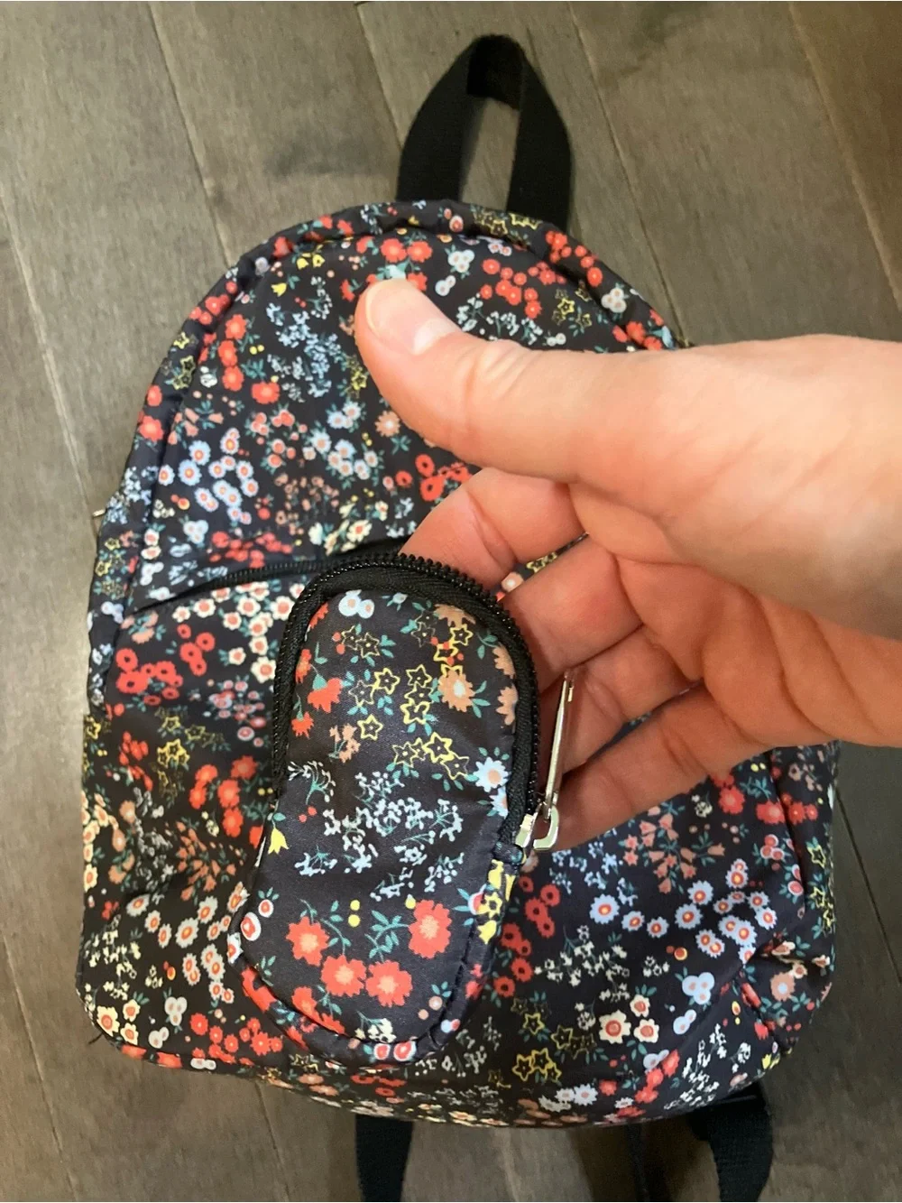 wild fable Black Floral Mini Backpack and Pouch set cute!